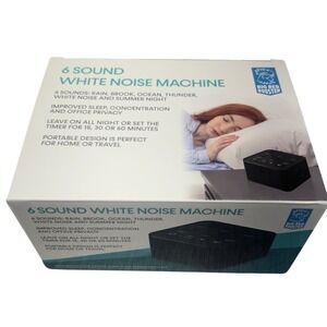 Big Red Rooster 6 Sound White Noise Machine Portable Sleep Timer Black BRRC107B